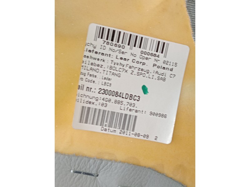 Recambio de airbag lateral trasero izquierdo para audi a7 sportback (4ga, 4gf) 3.0 tdi quattro referencia OEM IAM 2300084LDBC3 4