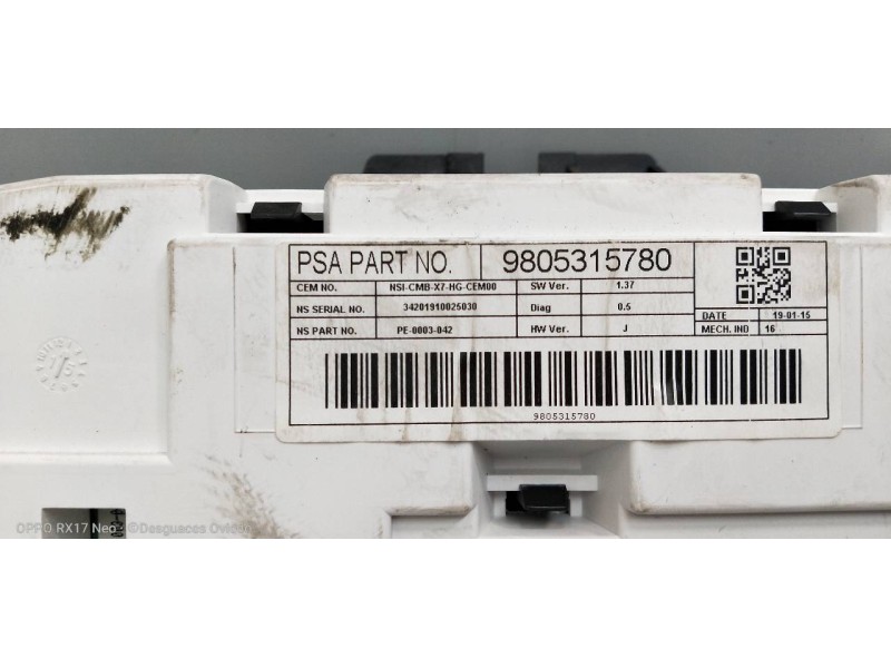 Recambio de cuadro instrumentos para citroen c5 berlina exclusive referencia OEM IAM 9805315780  