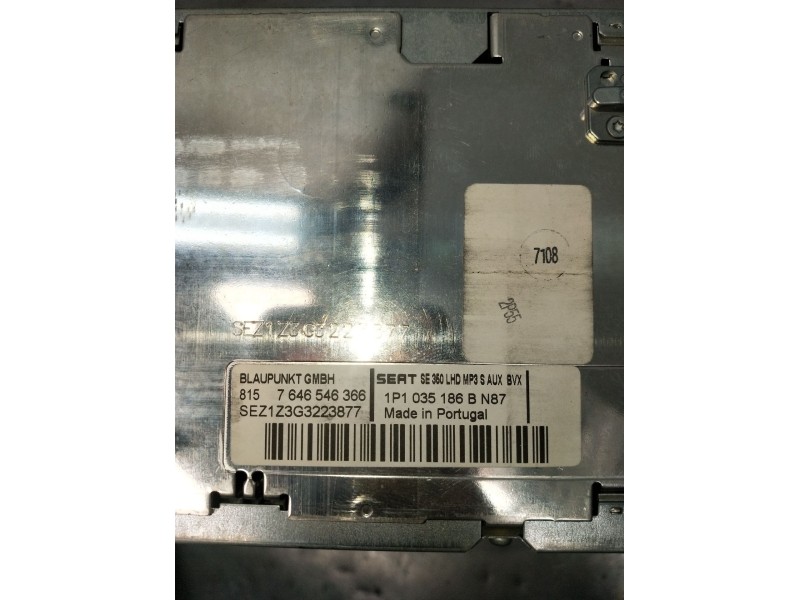 Recambio de sistema audio / radio cd para seat leon (1p1) 1.9 tdi referencia OEM IAM 1P1035186B 7646546366 2005