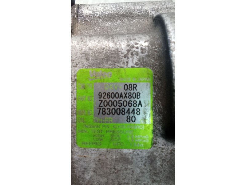 Recambio de compresor aire acondicionado para nissan micra iii (k12) 1.2 16v referencia OEM IAM 92600AX80B Z0005068A 05