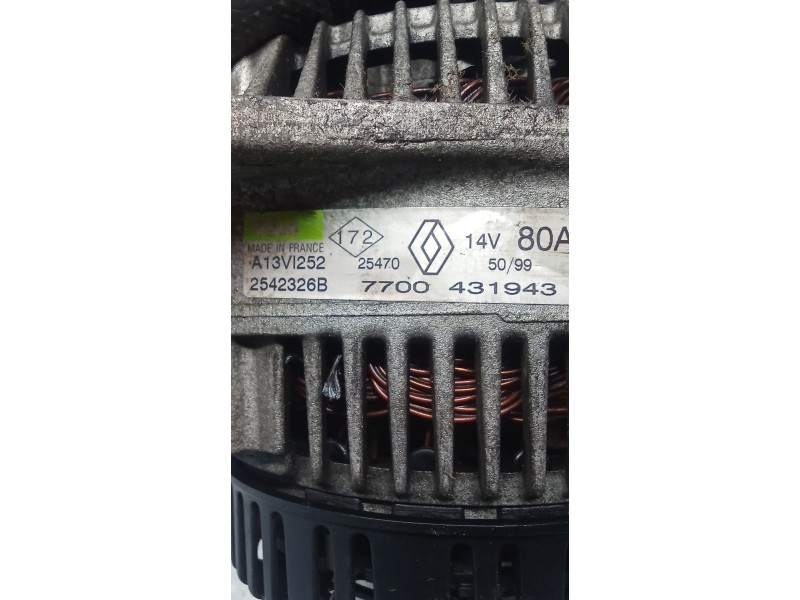 Recambio de alternador para renault megane i coach (da0/1_) 1.9 dti (da0n) referencia OEM IAM 7700431943 2542326B 80A