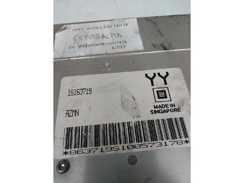 Recambio de centralita motor uce para opel astra f berlina 1.4 cat (l48) referencia OEM IAM 16163719 YY AZMN