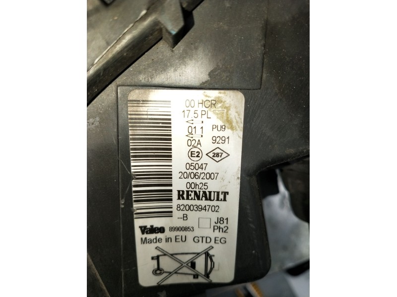 Recambio de faro izquierdo para renault espace iv (jk0/1_) 2.0 dci (jk02, jk03) referencia OEM IAM 8200394702  2006