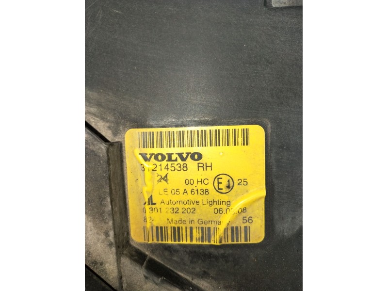 Recambio de faro derecho para volvo c30 (533) 1.6 d referencia OEM IAM 0301232202 31214538 2007