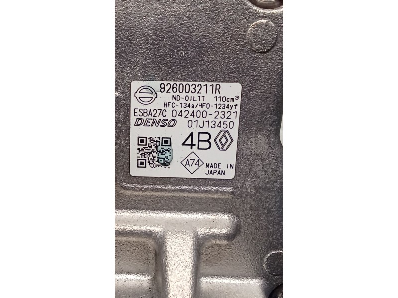 Recambio de compresor aire acondicionado para renault captur iii captur e-tech hybrid referencia OEM IAM 926003211R 0424002321 2