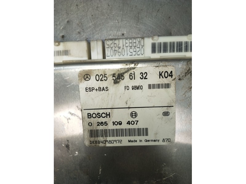 Recambio de centralita abs para mercedes-benz clk (c208) clk 320 (208.365) referencia OEM IAM 0265109407 0255456132 1997