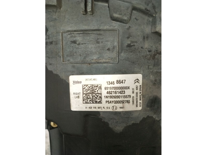 Recambio de faro derecho para citroën c3 aircross i (2r_, 2c_) 1.5 bluehdi 100 (2cyhyj) referencia OEM IAM 13468647 462161423 20