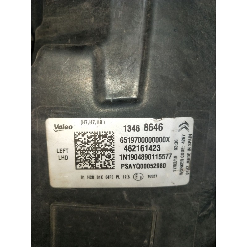 Recambio de faro izquierdo para citroën c3 aircross i (2r_, 2c_) 1.5 bluehdi 100 (2cyhyj) referencia OEM IAM 462161423 13468646 