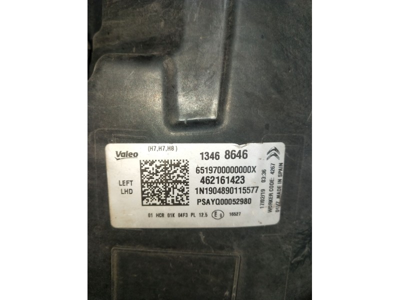 Recambio de faro izquierdo para citroën c3 aircross i (2r_, 2c_) 1.5 bluehdi 100 (2cyhyj) referencia OEM IAM 462161423 13468646 