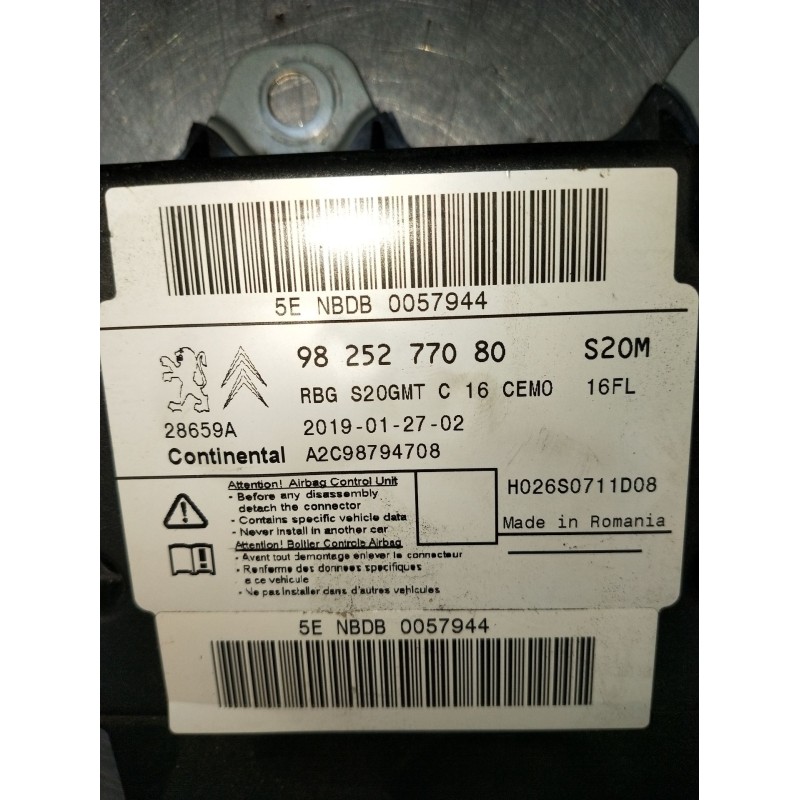 Recambio de kit airbag para citroën c3 aircross i (2r_, 2c_) 1.5 bluehdi 100 (2cyhyj) referencia OEM IAM 9825277080  2018