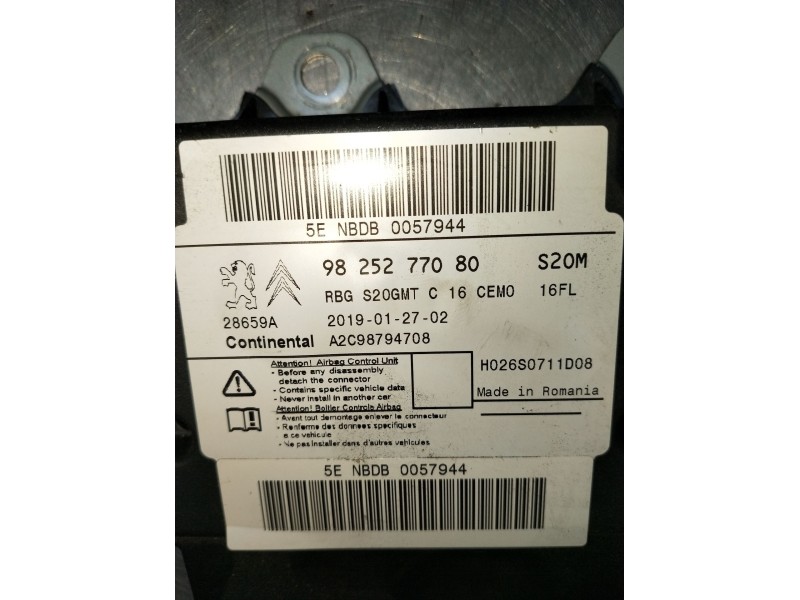 Recambio de kit airbag para citroën c3 aircross i (2r_, 2c_) 1.5 bluehdi 100 (2cyhyj) referencia OEM IAM 9825277080  2018