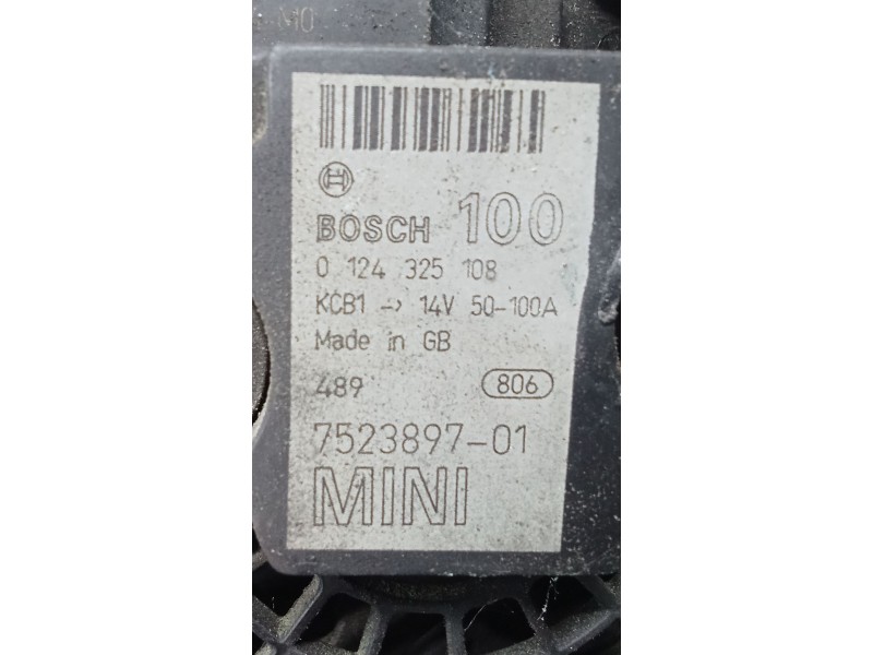 Recambio de alternador para mini mini (r50, r53) cooper referencia OEM IAM 0124325108 752389701 01