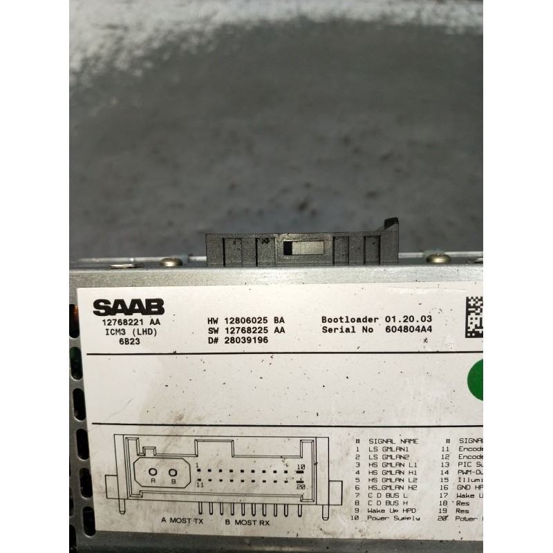 Recambio de sistema audio / radio cd para saab 9-3 station wagon (e50) 2.0 t referencia OEM IAM 12806025BA 12768225AA 28039196 2