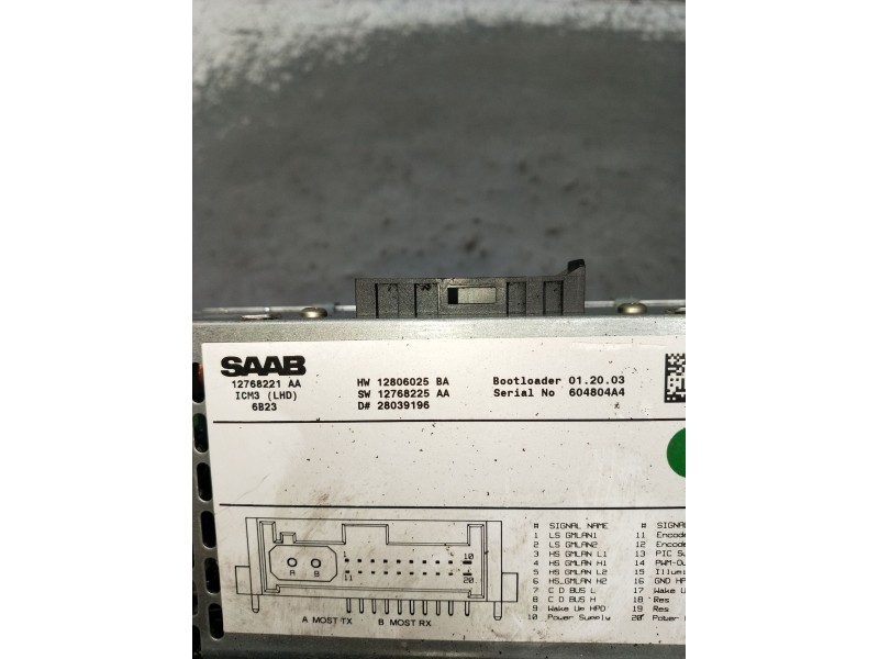 Recambio de sistema audio / radio cd para saab 9-3 station wagon (e50) 2.0 t referencia OEM IAM 12806025BA 12768225AA 28039196 2