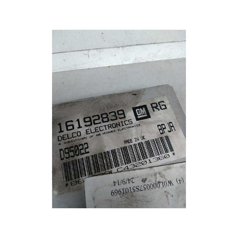 Recambio de centralita motor uce para opel astra f berlina 1.6 cat referencia OEM IAM 16192839 D95022 RG BPJA