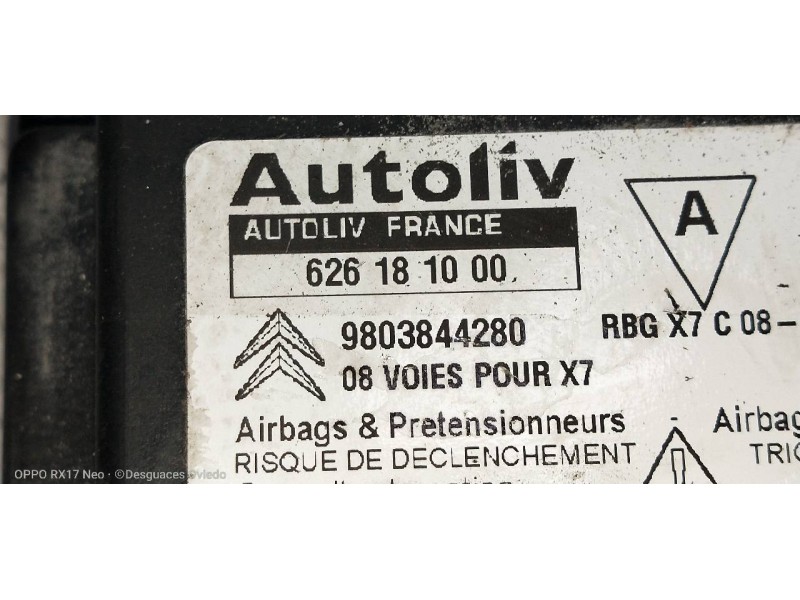 Recambio de centralita airbag para citroen c5 berlina exclusive referencia OEM IAM 9803844280 626181000 