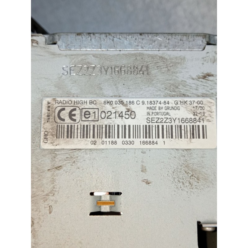 Recambio de sistema audio / radio cd para seat ibiza ii (6k1) 1.9 tdi referencia OEM IAM 6K0035186C 5P 
