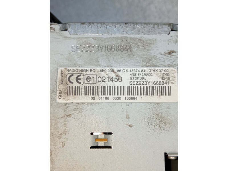 Recambio de sistema audio / radio cd para seat ibiza ii (6k1) 1.9 tdi referencia OEM IAM 6K0035186C 5P 