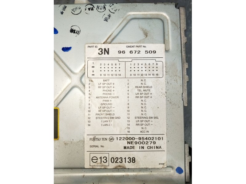 Recambio de sistema audio / radio cd para chevrolet captiva (c100, c140) 2.0 d 4wd referencia OEM IAM 96672509 12200095402101 20