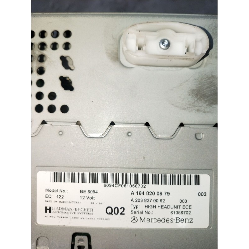 Recambio de sistema audio / radio cd para mercedes-benz clase m (w164) ml 320 cdi 4-matic (164.122) referencia OEM IAM A16482009