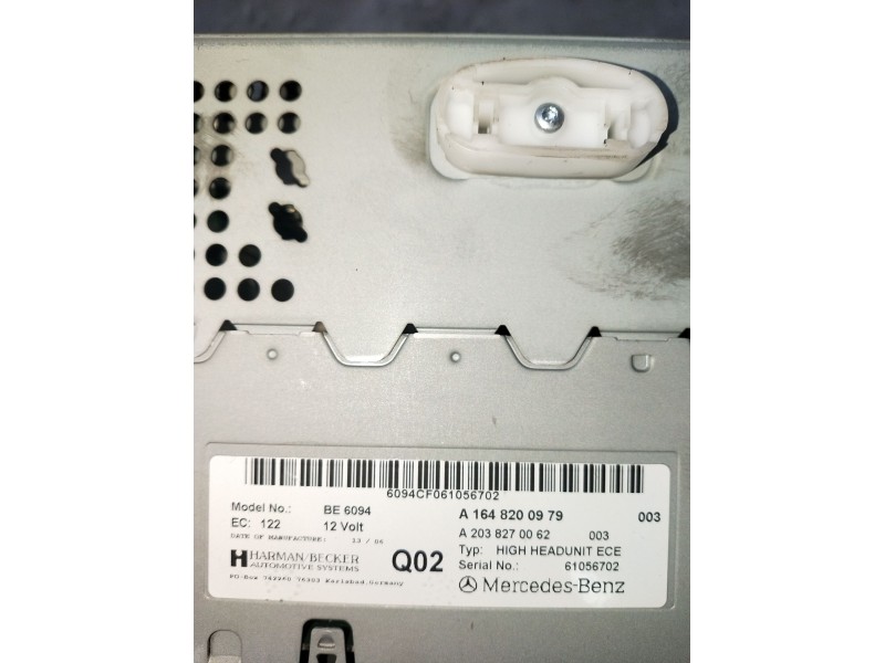 Recambio de sistema audio / radio cd para mercedes-benz clase m (w164) ml 320 cdi 4-matic (164.122) referencia OEM IAM A16482009
