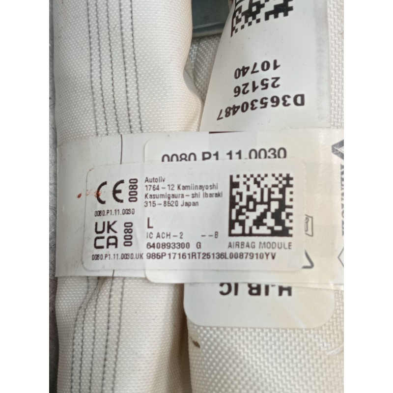 Recambio de airbag cortina delantero izquierdo para renault captur iii captur e-tech hybrid referencia OEM IAM 640893300  2025