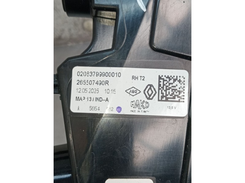 Recambio de piloto trasero derecho interior para renault captur iii captur e-tech hybrid referencia OEM IAM 02083799900010 26550