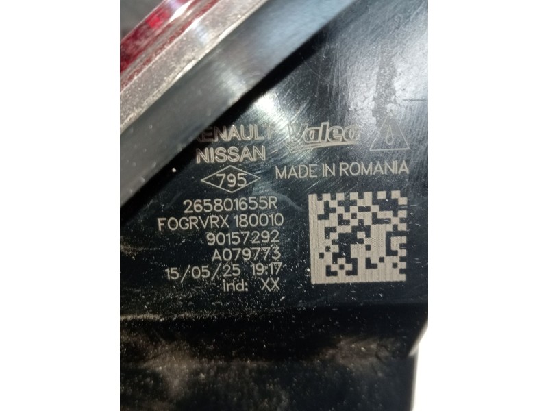Recambio de piloto trasero derecho paragolpes para renault captur iii captur e-tech hybrid referencia OEM IAM 265801655R 9015729