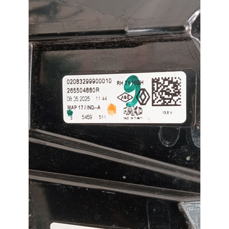 Recambio de piloto trasero derecho para renault captur iii captur e-tech hybrid referencia OEM IAM 02083299900010 265504880R 202
