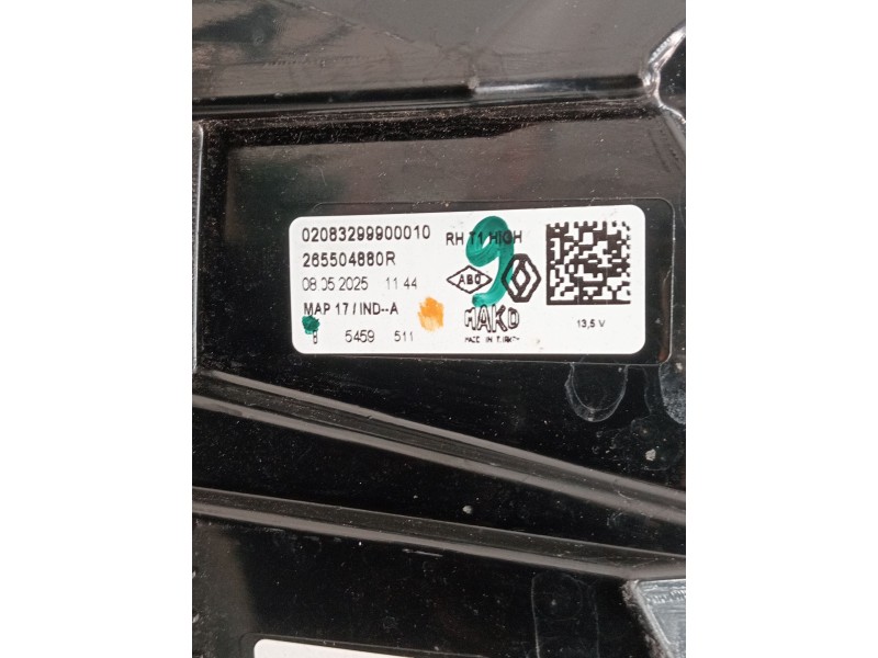 Recambio de piloto trasero derecho para renault captur iii captur e-tech hybrid referencia OEM IAM 02083299900010 265504880R 202