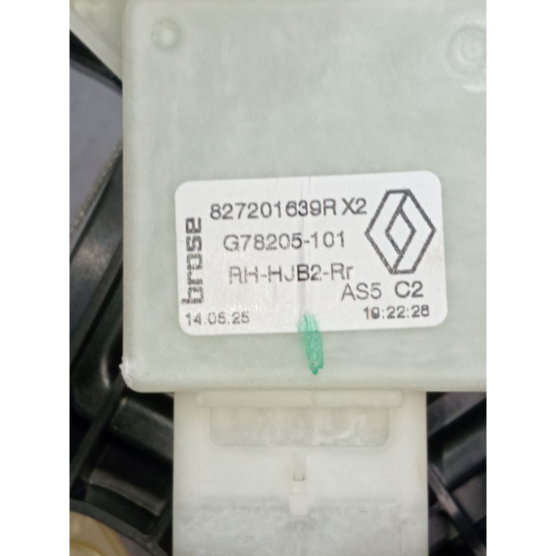 Recambio de elevalunas trasero derecho para renault captur iii captur e-tech hybrid referencia OEM IAM 827201639R 5P G78205101 2