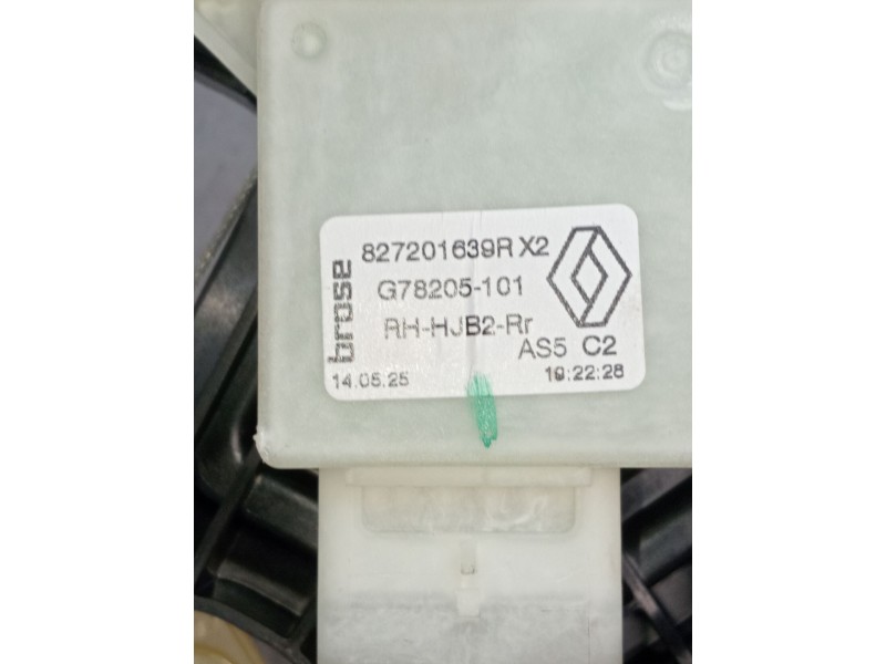 Recambio de elevalunas trasero derecho para renault captur iii captur e-tech hybrid referencia OEM IAM 827201639R 5P G78205101 2