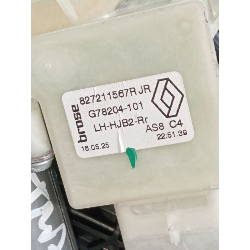Recambio de elevalunas trasero izquierdo para renault captur iii captur e-tech hybrid referencia OEM IAM 827211567R G78204101 20
