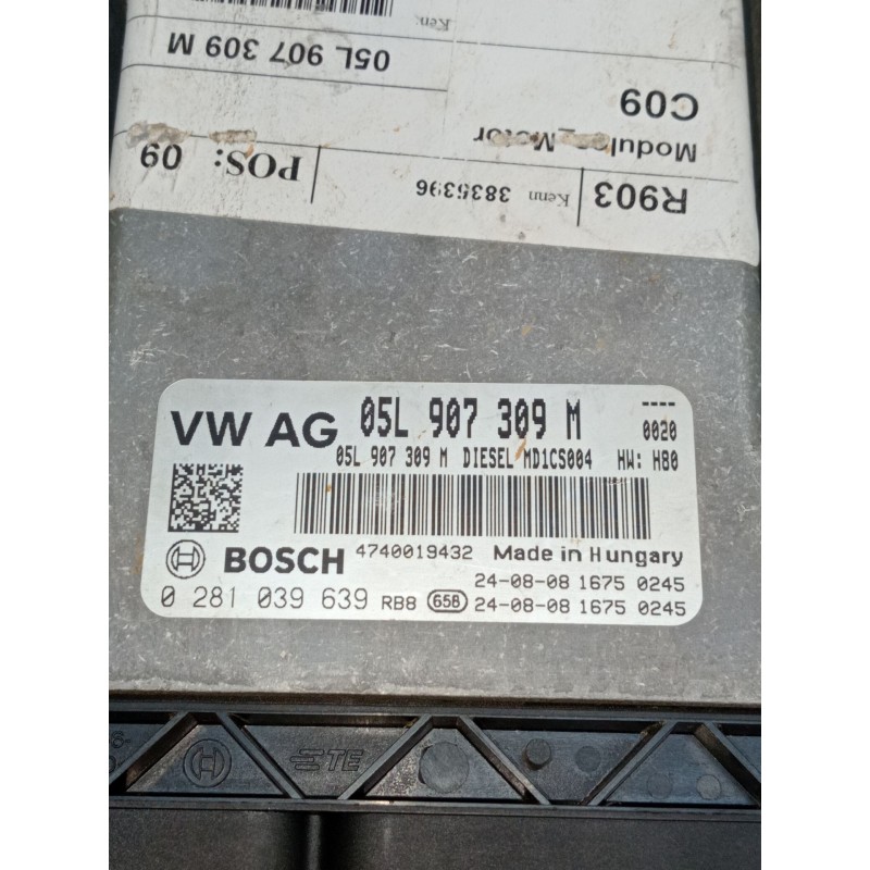 Recambio de centralita motor uce para volkswagen t-roc (a11, d11) 2.0 tdi scr referencia OEM IAM 0281039639 05L907309M 474001943
