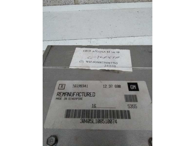 Recambio de centralita motor uce para opel ascona c 1.6 referencia OEM IAM 16199341 1237680 
