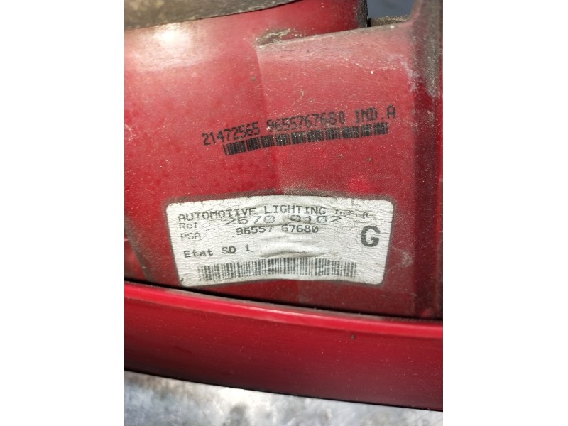 Recambio de piloto trasero izquierdo para peugeot 307 (3a/c) 1.6 16v referencia OEM IAM 9655767680  2005