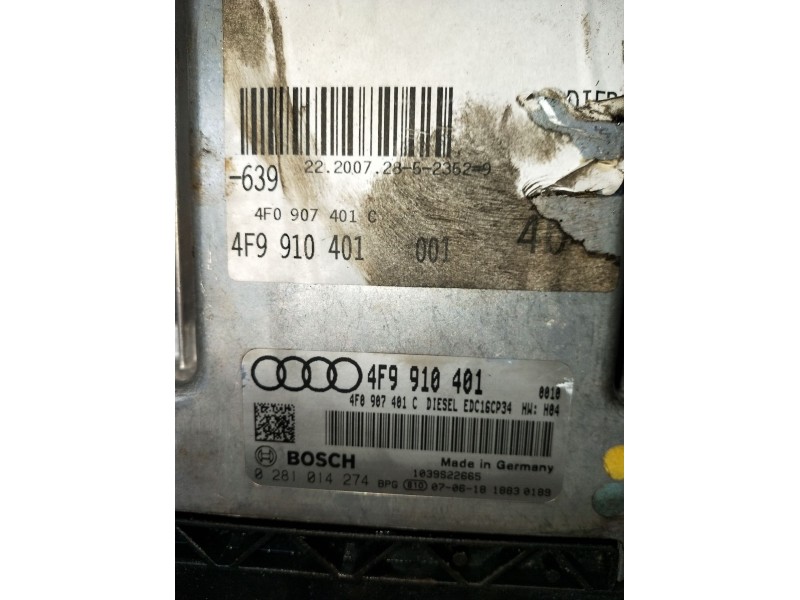 Recambio de centralita motor uce para audi a6 c6 avant (4f5) 3.0 tdi quattro referencia OEM IAM 0281014274 4F9910401 EDC16CP34 2
