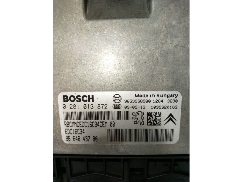 Recambio de centralita motor uce para peugeot 308 i (4a_, 4c_) 1.6 hdi referencia OEM IAM 0281013872 9664843780 1039S20163 EDC13