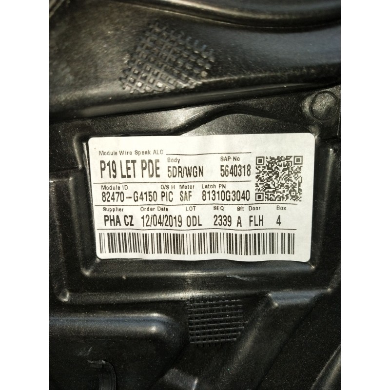 Recambio de elevalunas delantero izquierdo para hyundai i30 (pde, pd, pden) 1.0 t-gdi referencia OEM IAM 82470G4150 5P 2016