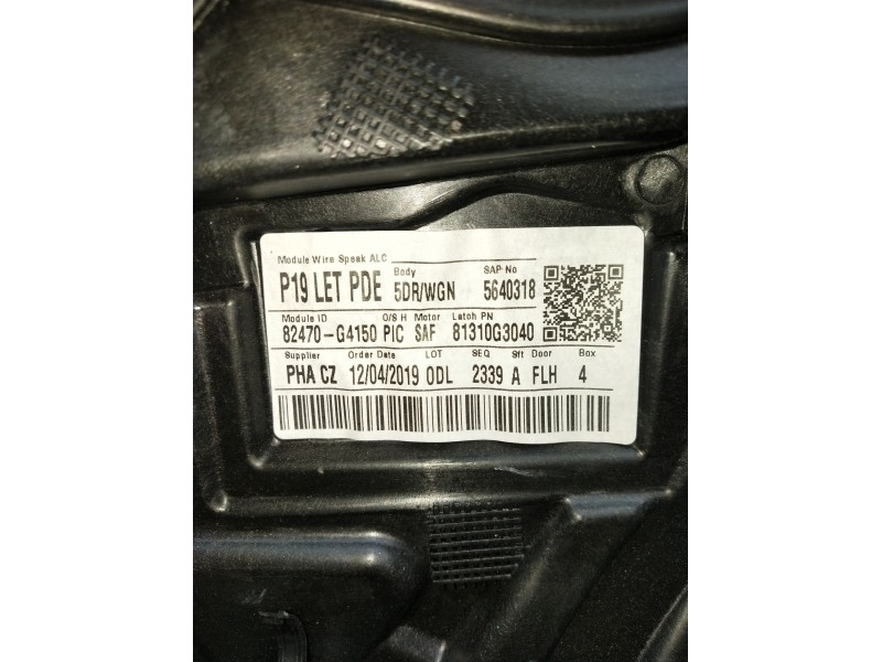 Recambio de elevalunas delantero izquierdo para hyundai i30 (pde, pd, pden) 1.0 t-gdi referencia OEM IAM 82470G4150 5P 2016