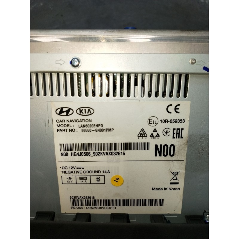 Recambio de sistema audio / radio cd para hyundai i30 (pde, pd, pden) 1.0 t-gdi referencia OEM IAM 96550G4001PMP  2016