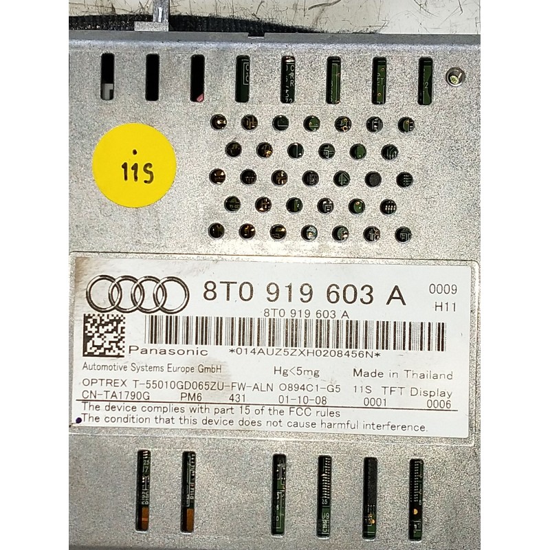Recambio de pantalla multifuncion para audi a4 b8 (8k2) 2.0 tdi referencia OEM IAM 8T0919603A  2008