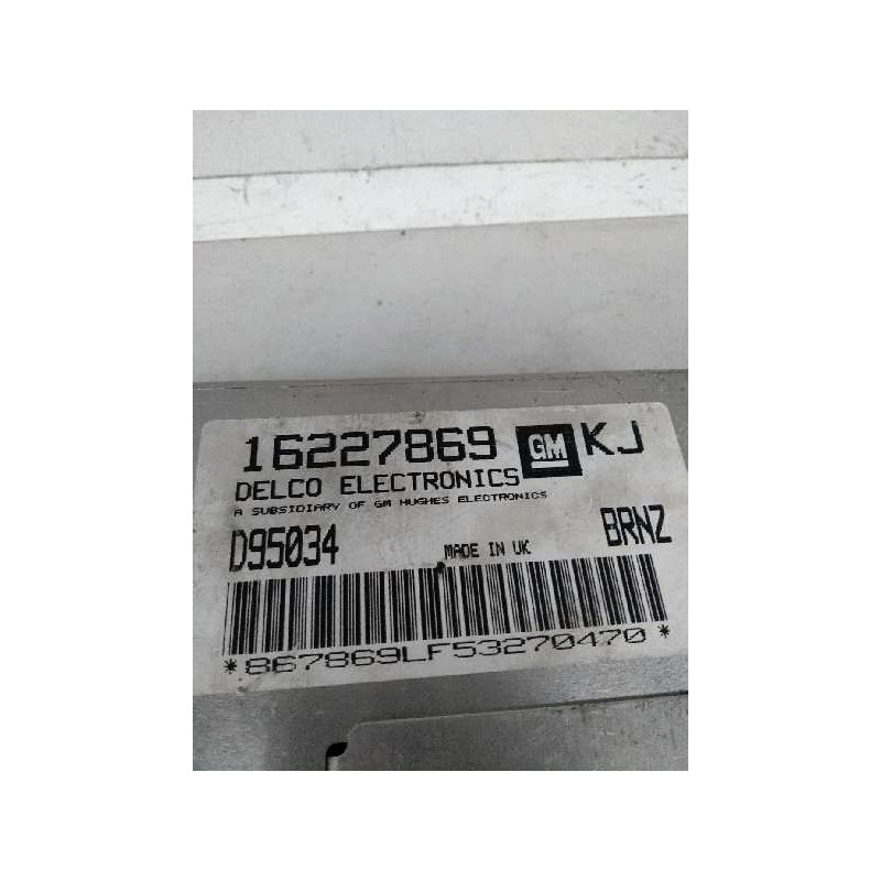Recambio de centralita motor uce para opel astra f berlina 1.6 cat referencia OEM IAM 16227869 D95034 KJ BRNZ Recambio de centralita motor uce para opel astra f berlina 1.6 cat referencia OEM IAM 16227869 D95034 KJ BRNZ