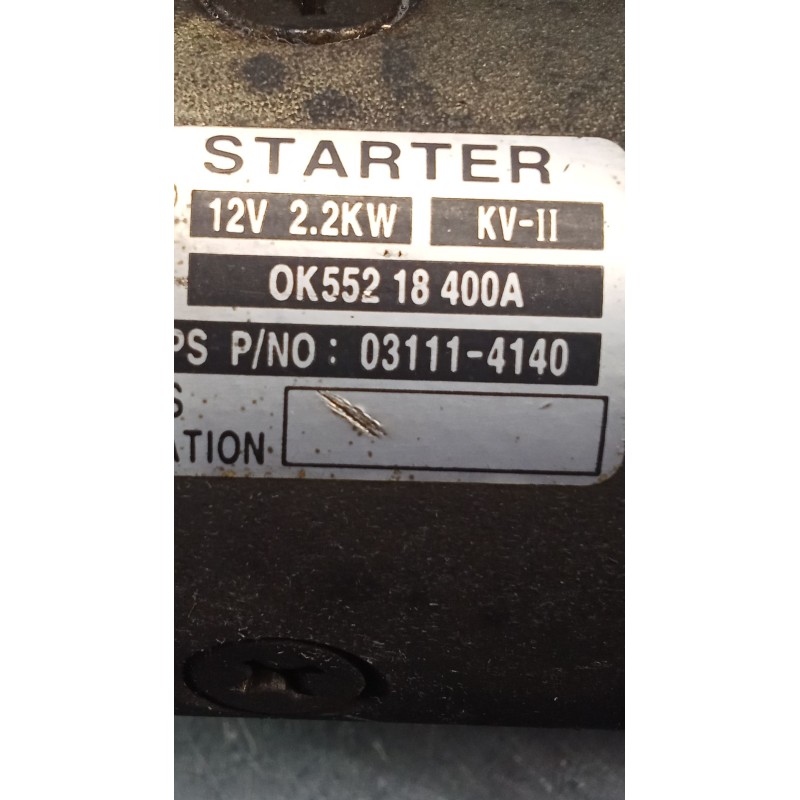 Recambio de motor arranque para kia carnival ii (gq) 2.9 crdi referencia OEM IAM 031114140 OK55218400A 01