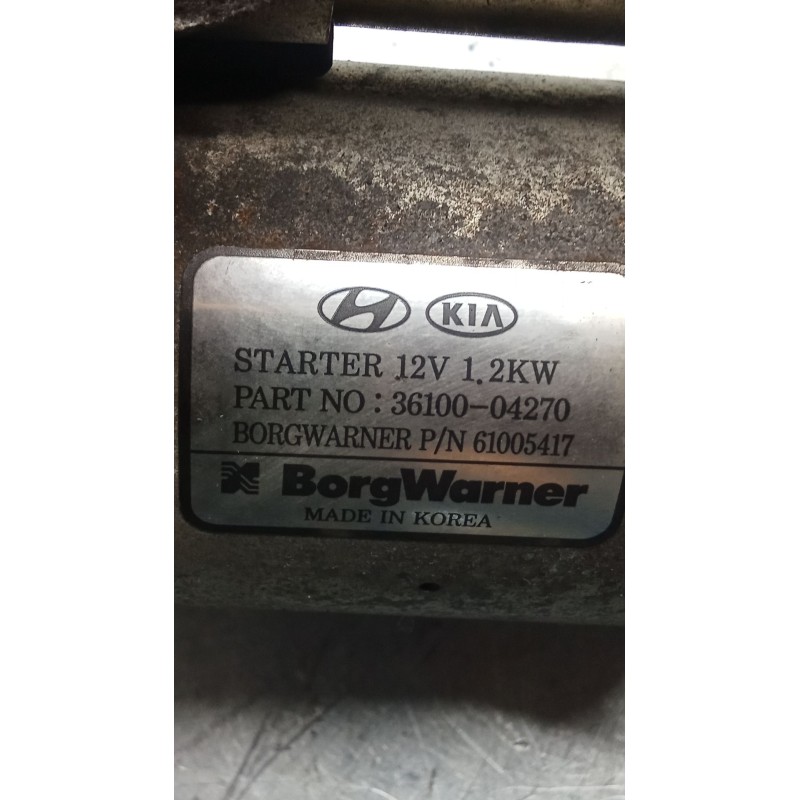 Recambio de motor arranque para hyundai i30 (pde, pd, pden) 1.0 t-gdi referencia OEM IAM 3610004270 61005417 