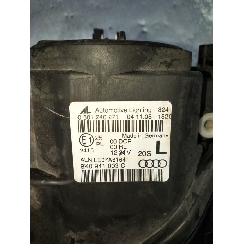 Recambio de faro izquierdo para audi a4 b8 (8k2) 2.0 tdi referencia OEM IAM 0301240271 1307329218 XENON 2008