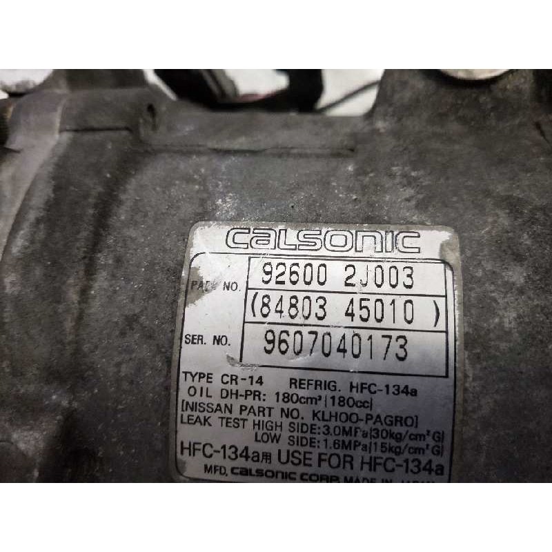 Recambio de compresor aire acondicionado para nissan primera berlina (p11) 1.6 16v cat referencia OEM IAM 926002J003 8480345010 