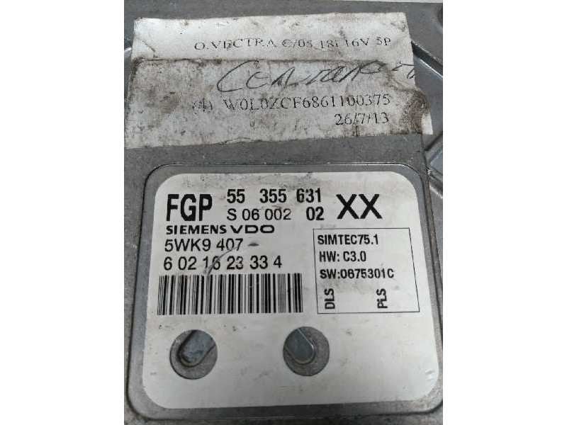 Recambio de centralita motor uce para opel vectra c berlina 1.8 16v referencia OEM IAM 5WK9407 55355631 XX S0600202