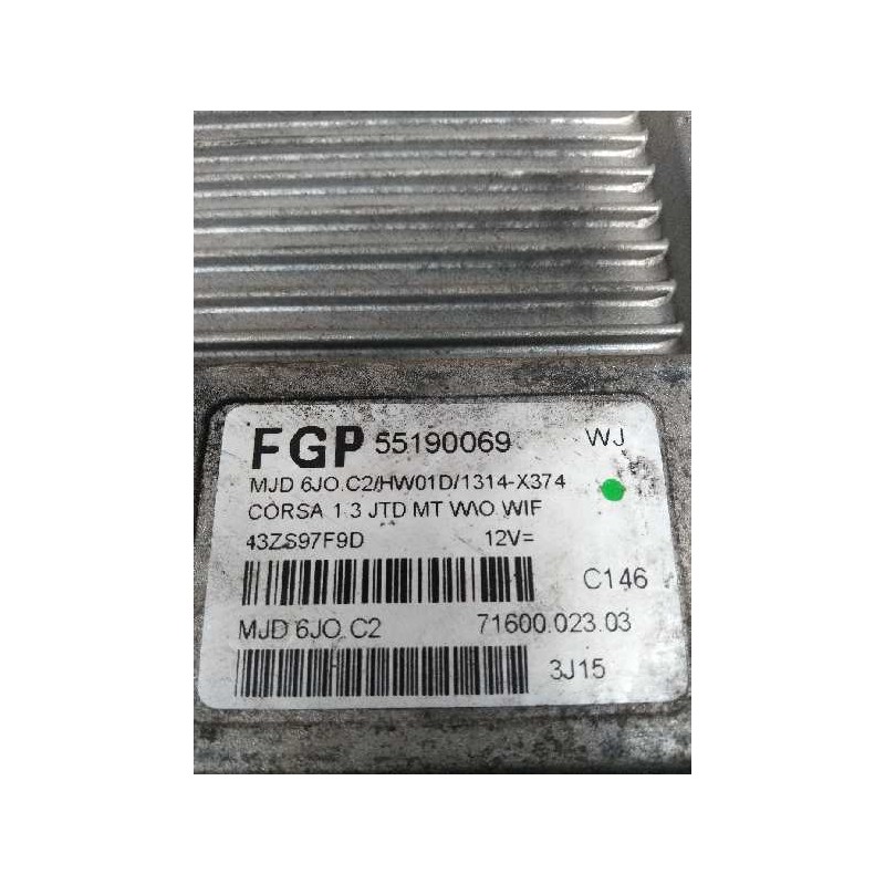 Recambio de centralita motor uce para opel corsa c 1.3 16v cdti cat (z 13 dt / ln9) referencia OEM IAM FGP55190069 MJD6J0C2 7160