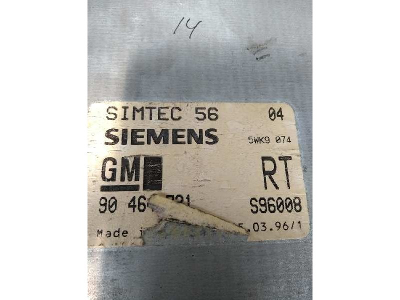 Recambio de centralita motor uce para opel vectra b berlina 2.0 16v cat (x 20 xev / l34) referencia OEM IAM 5WK9074 90464731 S96